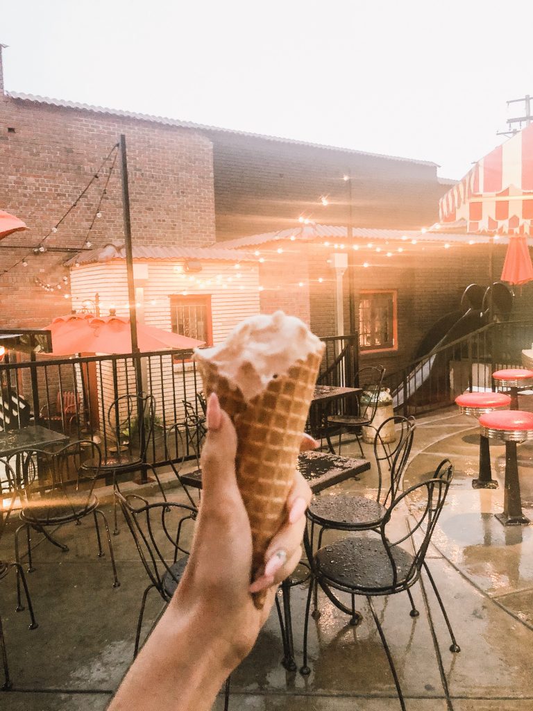 ice cream cone in the rain